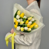 Тюльпаны бело-желтые 21 штука